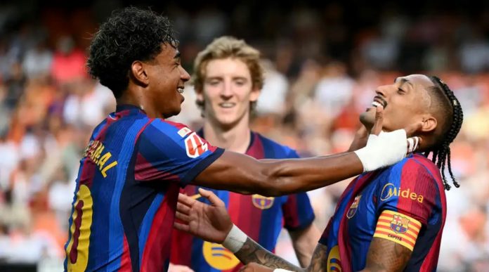 บาร์ซ่าคืนฟอร์มโหด! บุกยำบาเลนเซีย 5-0 คาเมสตาย่า ยามาล-เฟอร์มินเบิ้ลคนละสองเม็ด ขึ้นนำลาลีกาอย่างยิ่งใหญ่!